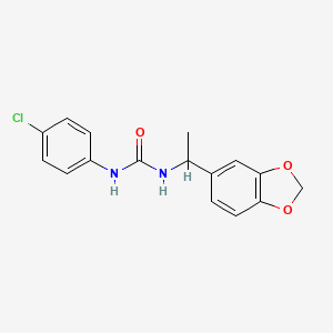 molecular formula C16H15ClN2O3 B5069367 N-[1-(1,3-benzodioxol-5-yl)ethyl]-N'-(4-chlorophenyl)urea 