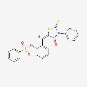 2-[(4-oxo-3-phenyl-2-thioxo-1,3-thiazolidin-5-ylidene)methyl]phenyl benzenesulfonate