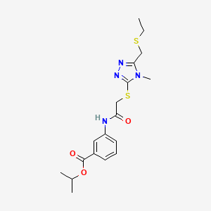 molecular formula C18H24N4O3S2 B5069418 isopropyl 3-{[({5-[(ethylthio)methyl]-4-methyl-4H-1,2,4-triazol-3-yl}thio)acetyl]amino}benzoate 