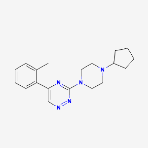 3-(4-cyclopentyl-1-piperazinyl)-5-(2-methylphenyl)-1,2,4-triazine