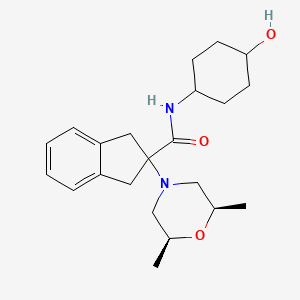 2-[(2R*,6S*)-2,6-dimethyl-4-morpholinyl]-N-(trans-4-hydroxycyclohexyl)-2-indanecarboxamide