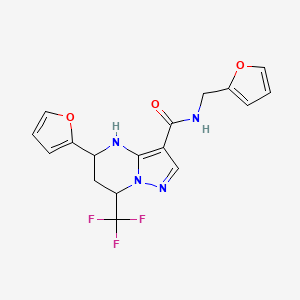 molecular formula C17H15F3N4O3 B5069486 5-(2-furyl)-N-(2-furylmethyl)-7-(trifluoromethyl)-4,5,6,7-tetrahydropyrazolo[1,5-a]pyrimidine-3-carboxamide 