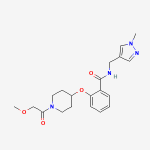 molecular formula C20H26N4O4 B5069494 2-{[1-(methoxyacetyl)-4-piperidinyl]oxy}-N-[(1-methyl-1H-pyrazol-4-yl)methyl]benzamide 