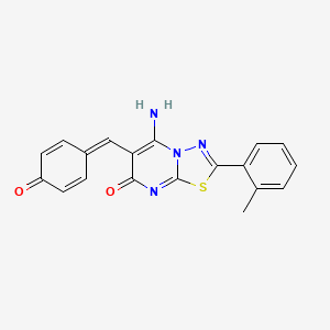 molecular formula C19H14N4O2S B5069520 6-(4-hydroxybenzylidene)-5-imino-2-(2-methylphenyl)-5,6-dihydro-7H-[1,3,4]thiadiazolo[3,2-a]pyrimidin-7-one 