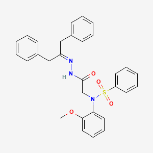 molecular formula C30H29N3O4S B5069532 N-{2-[2-(1-benzyl-2-phenylethylidene)hydrazino]-2-oxoethyl}-N-(2-methoxyphenyl)benzenesulfonamide 