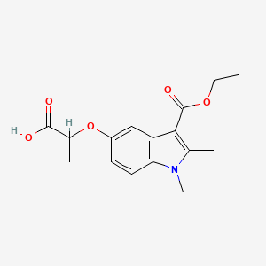 molecular formula C16H19NO5 B5069550 2-{[3-(ethoxycarbonyl)-1,2-dimethyl-1H-indol-5-yl]oxy}propanoic acid 
