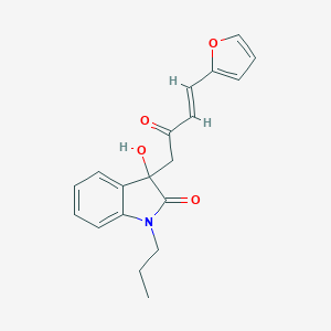 molecular formula C19H19NO4 B506956 3-[(3E)-4-(furan-2-yl)-2-oxobut-3-en-1-yl]-3-hydroxy-1-propyl-1,3-dihydro-2H-indol-2-one CAS No. 688037-04-9