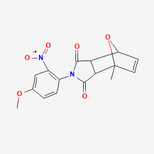 molecular formula C16H14N2O6 B5069583 4-(4-methoxy-2-nitrophenyl)-1-methyl-10-oxa-4-azatricyclo[5.2.1.0~2,6~]dec-8-ene-3,5-dione 