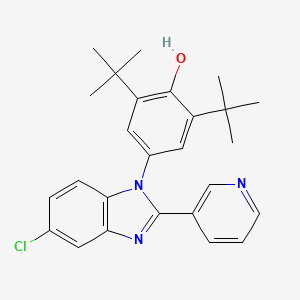 molecular formula C26H28ClN3O B5069598 2,6-di-tert-butyl-4-[5-chloro-2-(3-pyridinyl)-1H-benzimidazol-1-yl]phenol 