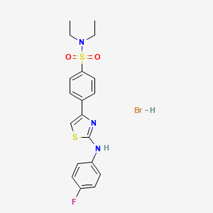 molecular formula C19H21BrFN3O2S2 B5069616 N,N-diethyl-4-{2-[(4-fluorophenyl)amino]-1,3-thiazol-4-yl}benzenesulfonamide hydrobromide 