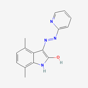 4,7-dimethyl-1H-indole-2,3-dione 3-(2-pyridinylhydrazone)