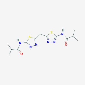 molecular formula C13H18N6O2S2 B5069624 N,N'-(methylenedi-1,3,4-thiadiazole-5,2-diyl)bis(2-methylpropanamide) CAS No. 313957-86-7