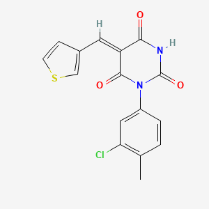 molecular formula C16H11ClN2O3S B5069645 1-(3-chloro-4-methylphenyl)-5-(3-thienylmethylene)-2,4,6(1H,3H,5H)-pyrimidinetrione 