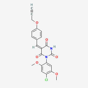 molecular formula C22H17ClN2O6 B5069666 1-(4-chloro-2,5-dimethoxyphenyl)-5-[4-(2-propyn-1-yloxy)benzylidene]-2,4,6(1H,3H,5H)-pyrimidinetrione 
