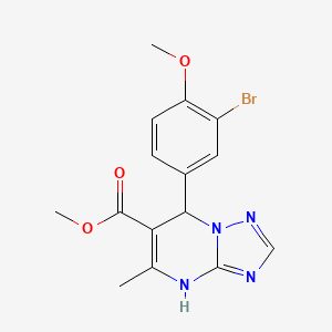 molecular formula C15H15BrN4O3 B5069679 methyl 7-(3-bromo-4-methoxyphenyl)-5-methyl-4,7-dihydro[1,2,4]triazolo[1,5-a]pyrimidine-6-carboxylate 