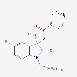 molecular formula C18H13BrN2O3 B506968 5-bromo-3-hydroxy-3-[2-oxo-2-(pyridin-4-yl)ethyl]-1-(prop-2-yn-1-yl)-1,3-dihydro-2H-indol-2-one CAS No. 688040-64-4