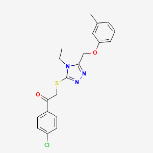 molecular formula C20H20ClN3O2S B5069687 1-(4-chlorophenyl)-2-({4-ethyl-5-[(3-methylphenoxy)methyl]-4H-1,2,4-triazol-3-yl}thio)ethanone 