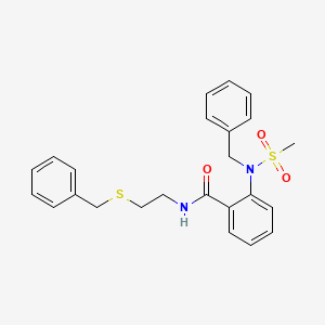 molecular formula C24H26N2O3S2 B5069761 2-[benzyl(methylsulfonyl)amino]-N-[2-(benzylthio)ethyl]benzamide 