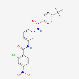 molecular formula C24H22ClN3O4 B5069818 N-{3-[(4-tert-butylbenzoyl)amino]phenyl}-2-chloro-4-nitrobenzamide 