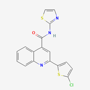 molecular formula C17H10ClN3OS2 B5069848 2-(5-chloro-2-thienyl)-N-1,3-thiazol-2-yl-4-quinolinecarboxamide 