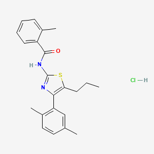 molecular formula C22H25ClN2OS B5069851 N-[4-(2,5-dimethylphenyl)-5-propyl-1,3-thiazol-2-yl]-2-methylbenzamide hydrochloride 