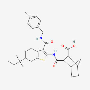 molecular formula C31H40N2O4S B5069853 3-{[(6-(1,1-dimethylpropyl)-3-{[(4-methylbenzyl)amino]carbonyl}-4,5,6,7-tetrahydro-1-benzothien-2-yl)amino]carbonyl}bicyclo[2.2.1]heptane-2-carboxylic acid 