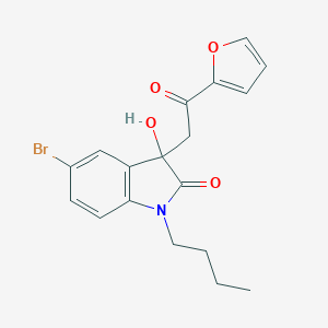 molecular formula C18H18BrNO4 B506986 5-bromo-1-butyl-3-[2-(furan-2-yl)-2-oxoethyl]-3-hydroxy-1,3-dihydro-2H-indol-2-one CAS No. 688040-15-5