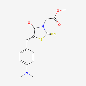 molecular formula C15H16N2O3S2 B5069865 methyl {5-[4-(dimethylamino)benzylidene]-4-oxo-2-thioxo-1,3-thiazolidin-3-yl}acetate 