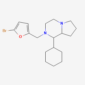 molecular formula C18H27BrN2O B5069874 2-[(5-bromo-2-furyl)methyl]-1-cyclohexyloctahydropyrrolo[1,2-a]pyrazine 