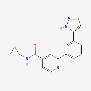 molecular formula C18H16N4O B5069879 N-cyclopropyl-2-[3-(1H-pyrazol-3-yl)phenyl]isonicotinamide 