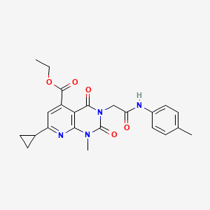 molecular formula C23H24N4O5 B5069890 ethyl 7-cyclopropyl-1-methyl-3-{2-[(4-methylphenyl)amino]-2-oxoethyl}-2,4-dioxo-1,2,3,4-tetrahydropyrido[2,3-d]pyrimidine-5-carboxylate 
