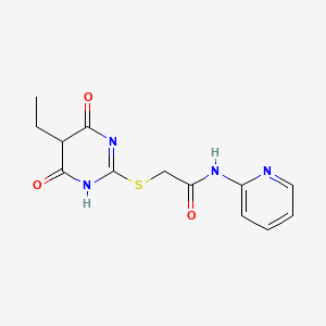 molecular formula C13H14N4O3S B5069893 2-[(5-ethyl-4,6-dioxo-1,4,5,6-tetrahydro-2-pyrimidinyl)thio]-N-2-pyridinylacetamide 
