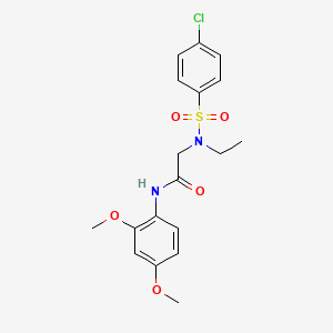 molecular formula C18H21ClN2O5S B5069896 N~2~-[(4-chlorophenyl)sulfonyl]-N~1~-(2,4-dimethoxyphenyl)-N~2~-ethylglycinamide 