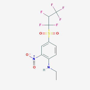 molecular formula C11H10F6N2O4S B5069910 N-ethyl-4-[(1,1,2,3,3,3-hexafluoropropyl)sulfonyl]-2-nitroaniline 