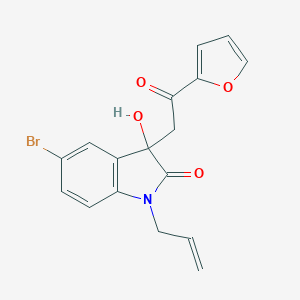 molecular formula C17H14BrNO4 B506994 5-bromo-3-[2-(furan-2-yl)-2-oxoethyl]-3-hydroxy-1-(prop-2-en-1-yl)-1,3-dihydro-2H-indol-2-one CAS No. 688040-26-8