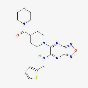 molecular formula C20H25N7O2S B5070027 6-[4-(1-piperidinylcarbonyl)-1-piperidinyl]-N-(2-thienylmethyl)[1,2,5]oxadiazolo[3,4-b]pyrazin-5-amine 