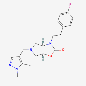 molecular formula C19H23FN4O2 B5070077 (3aS*,6aR*)-5-[(1,5-dimethyl-1H-pyrazol-4-yl)methyl]-3-[2-(4-fluorophenyl)ethyl]hexahydro-2H-pyrrolo[3,4-d][1,3]oxazol-2-one 