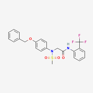 molecular formula C23H21F3N2O4S B5070109 N~2~-[4-(benzyloxy)phenyl]-N~2~-(methylsulfonyl)-N~1~-[2-(trifluoromethyl)phenyl]glycinamide 