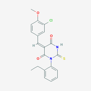 molecular formula C20H17ClN2O3S B5070124 5-(3-chloro-4-methoxybenzylidene)-1-(2-ethylphenyl)-2-thioxodihydro-4,6(1H,5H)-pyrimidinedione 