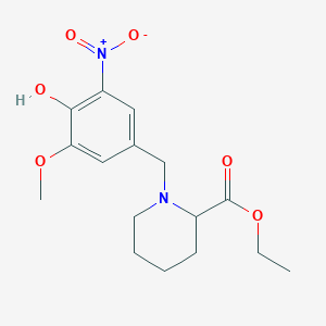 molecular formula C16H22N2O6 B5070129 ethyl 1-(4-hydroxy-3-methoxy-5-nitrobenzyl)-2-piperidinecarboxylate 