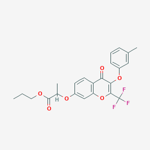 molecular formula C23H21F3O6 B5070149 propyl 2-{[3-(3-methylphenoxy)-4-oxo-2-(trifluoromethyl)-4H-chromen-7-yl]oxy}propanoate 