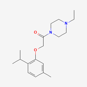 molecular formula C18H28N2O2 B5070150 1-ethyl-4-[(2-isopropyl-5-methylphenoxy)acetyl]piperazine 
