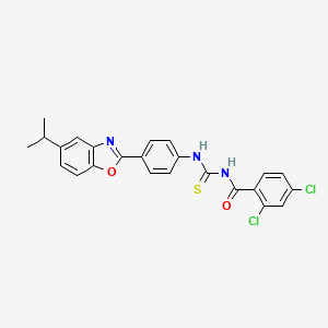 2,4-dichloro-N-({[4-(5-isopropyl-1,3-benzoxazol-2-yl)phenyl]amino}carbonothioyl)benzamide