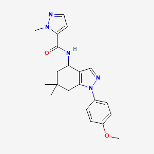 molecular formula C21H25N5O2 B5070202 N-[1-(4-methoxyphenyl)-6,6-dimethyl-4,5,6,7-tetrahydro-1H-indazol-4-yl]-1-methyl-1H-pyrazole-5-carboxamide 
