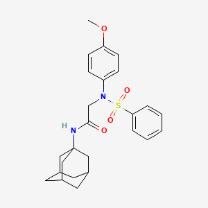 molecular formula C25H30N2O4S B5070225 N~1~-1-adamantyl-N~2~-(4-methoxyphenyl)-N~2~-(phenylsulfonyl)glycinamide 