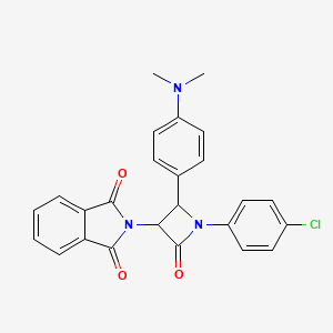 molecular formula C25H20ClN3O3 B5070234 2-{1-(4-chlorophenyl)-2-[4-(dimethylamino)phenyl]-4-oxo-3-azetidinyl}-1H-isoindole-1,3(2H)-dione 