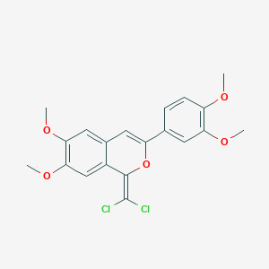 molecular formula C20H18Cl2O5 B5070249 1-(dichloromethylene)-3-(3,4-dimethoxyphenyl)-6,7-dimethoxy-1H-isochromene 