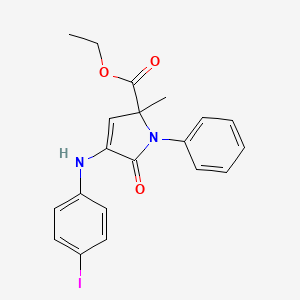 molecular formula C20H19IN2O3 B5070270 ethyl 4-[(4-iodophenyl)amino]-2-methyl-5-oxo-1-phenyl-2,5-dihydro-1H-pyrrole-2-carboxylate 