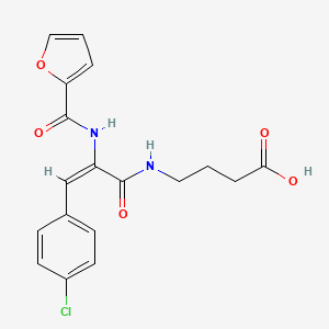 molecular formula C18H17ClN2O5 B5070283 4-{[3-(4-chlorophenyl)-2-(2-furoylamino)acryloyl]amino}butanoic acid 