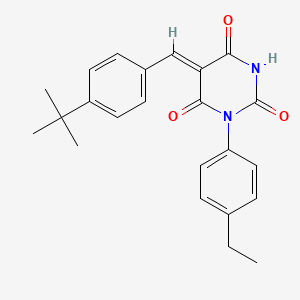 molecular formula C23H24N2O3 B5070298 5-(4-tert-butylbenzylidene)-1-(4-ethylphenyl)-2,4,6(1H,3H,5H)-pyrimidinetrione 